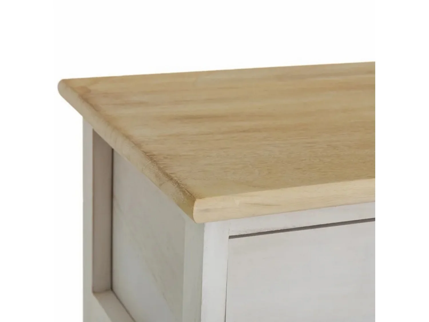 Chiffonier meuble de rangement coloris beige/naturel - Longueur 40 x Profondeur 29 x Hauteur 90 cm