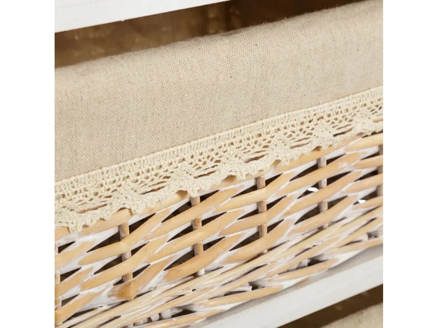 Chiffonier meuble de rangement coloris beige/naturel - Longueur 40 x Profondeur 29 x Hauteur 90 cm