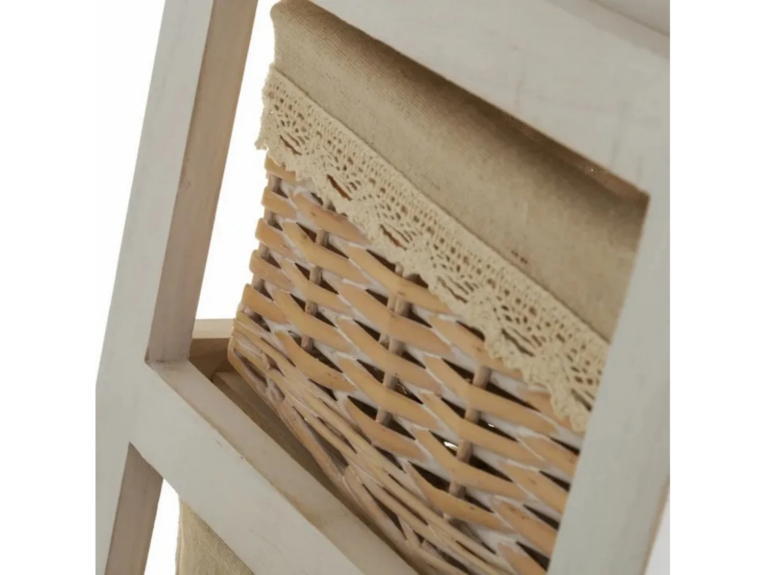 Chiffonier meuble de rangement coloris beige/naturel - Longueur 40 x Profondeur 29 x Hauteur 90 cm