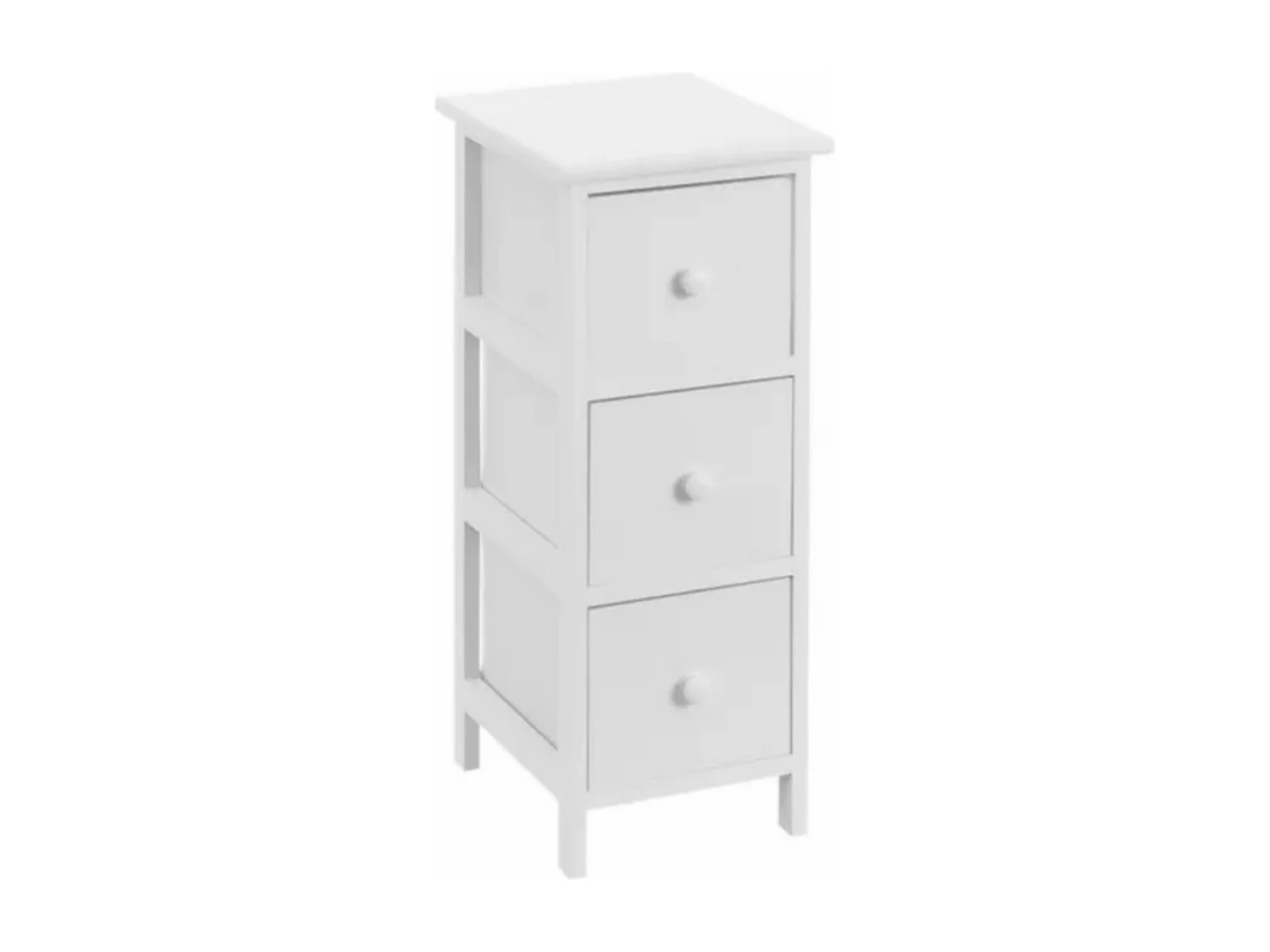 Meuble de rangement coloris blanc - Longueur 26 x Profondeur 32 x Hauteur 64 cm