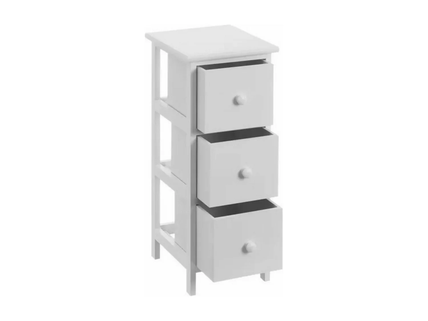 Meuble de rangement coloris blanc - Longueur 26 x Profondeur 32 x Hauteur 64 cm