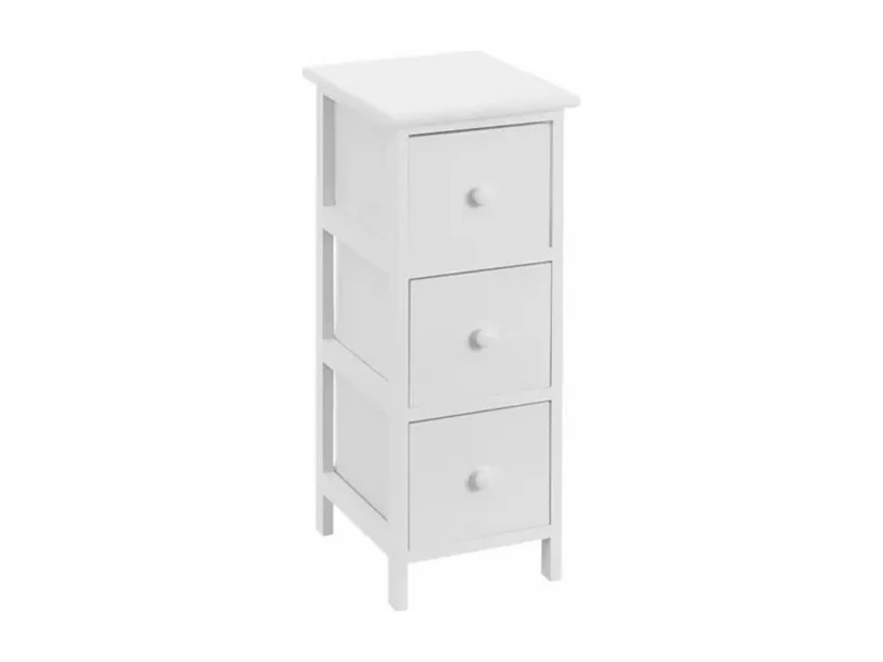 Meuble de rangement coloris blanc - Longueur 26 x Profondeur 32 x Hauteur 64 cm