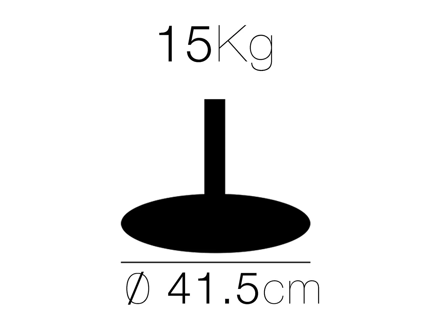 Pied de parasol en beton coloris noir 15kg