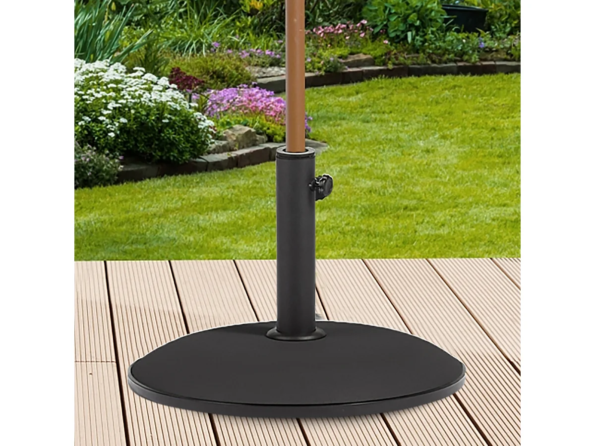 Pied de parasol en beton coloris noir 15kg