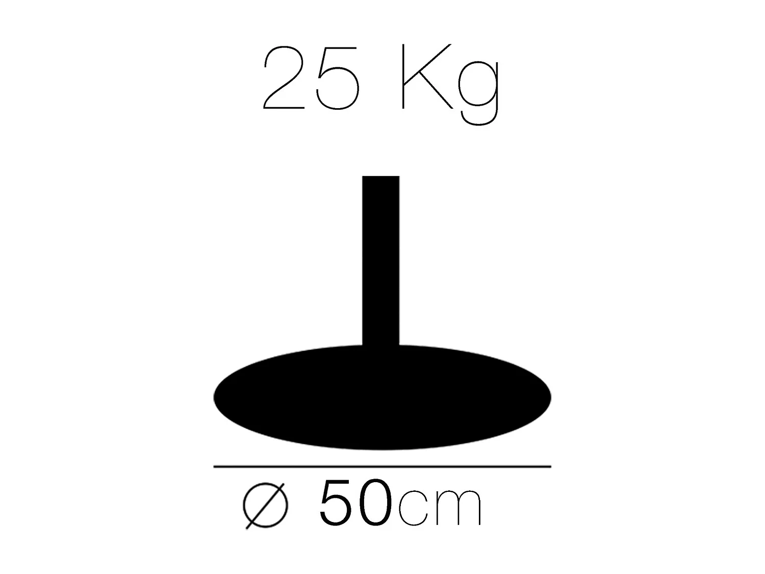 PIED DE PARASOL CIMENT NOIR AVEC ROUE 25 kg- DIAMETRE 50 cm