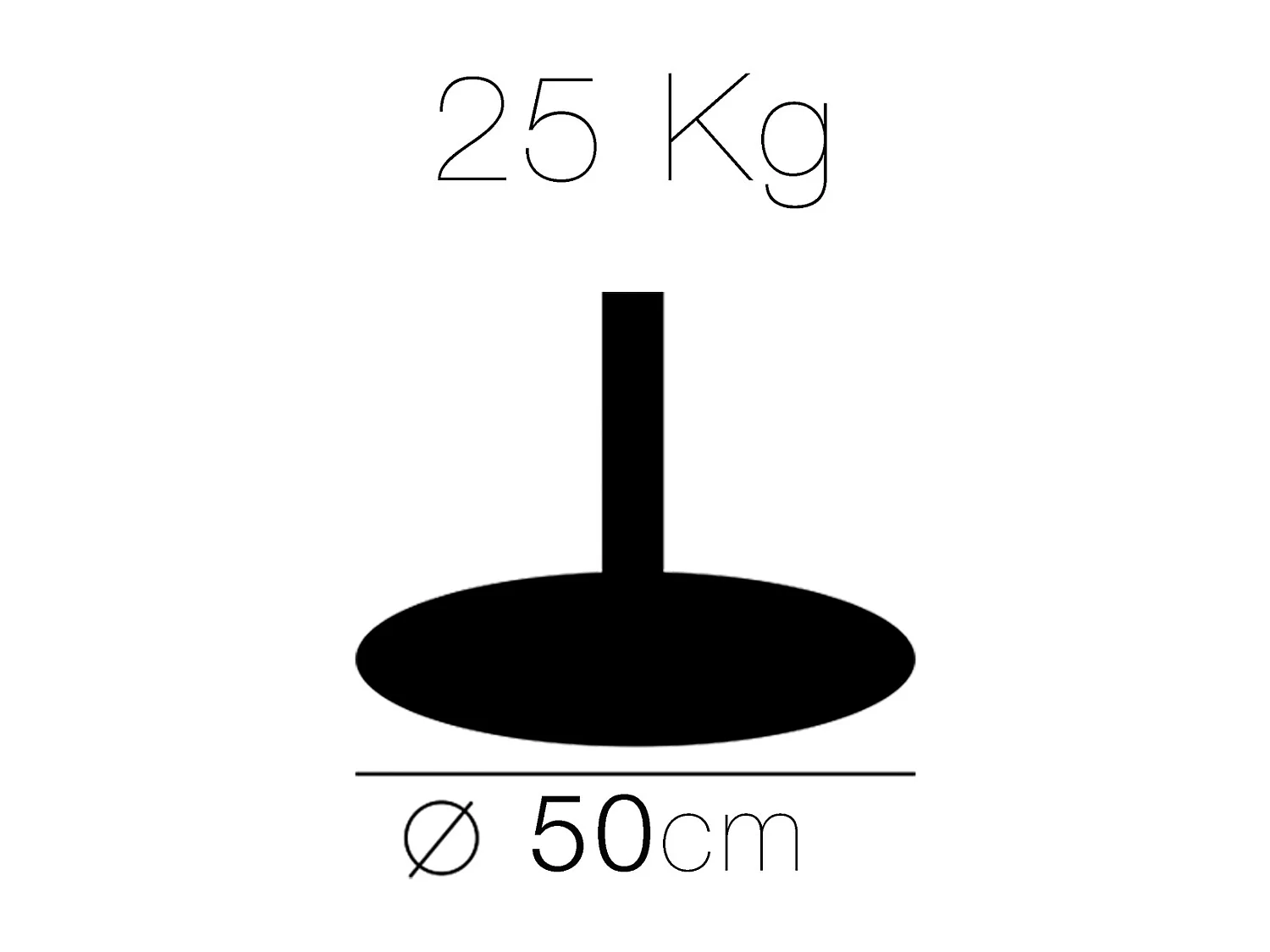 Pied de parasol avec roues, base de parasol en ciment coloris gris - Diamètre 50 cm