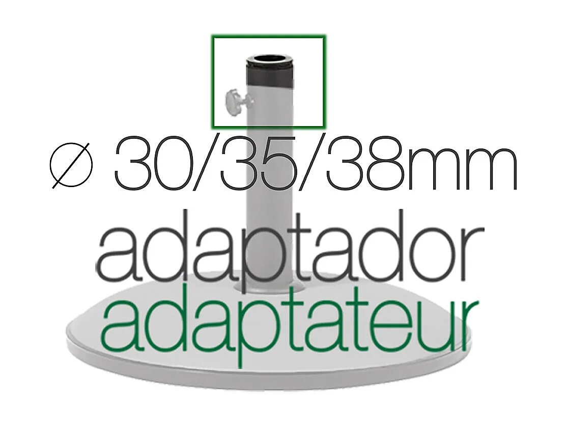 Pied de parasol, base de parasol en ciment coloris gris foncé - Diamètre 41.5 x Hauteur 82 cm