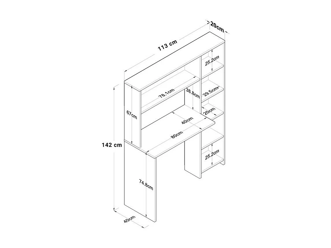 bureau bookie sonoma 113x40x142 cm