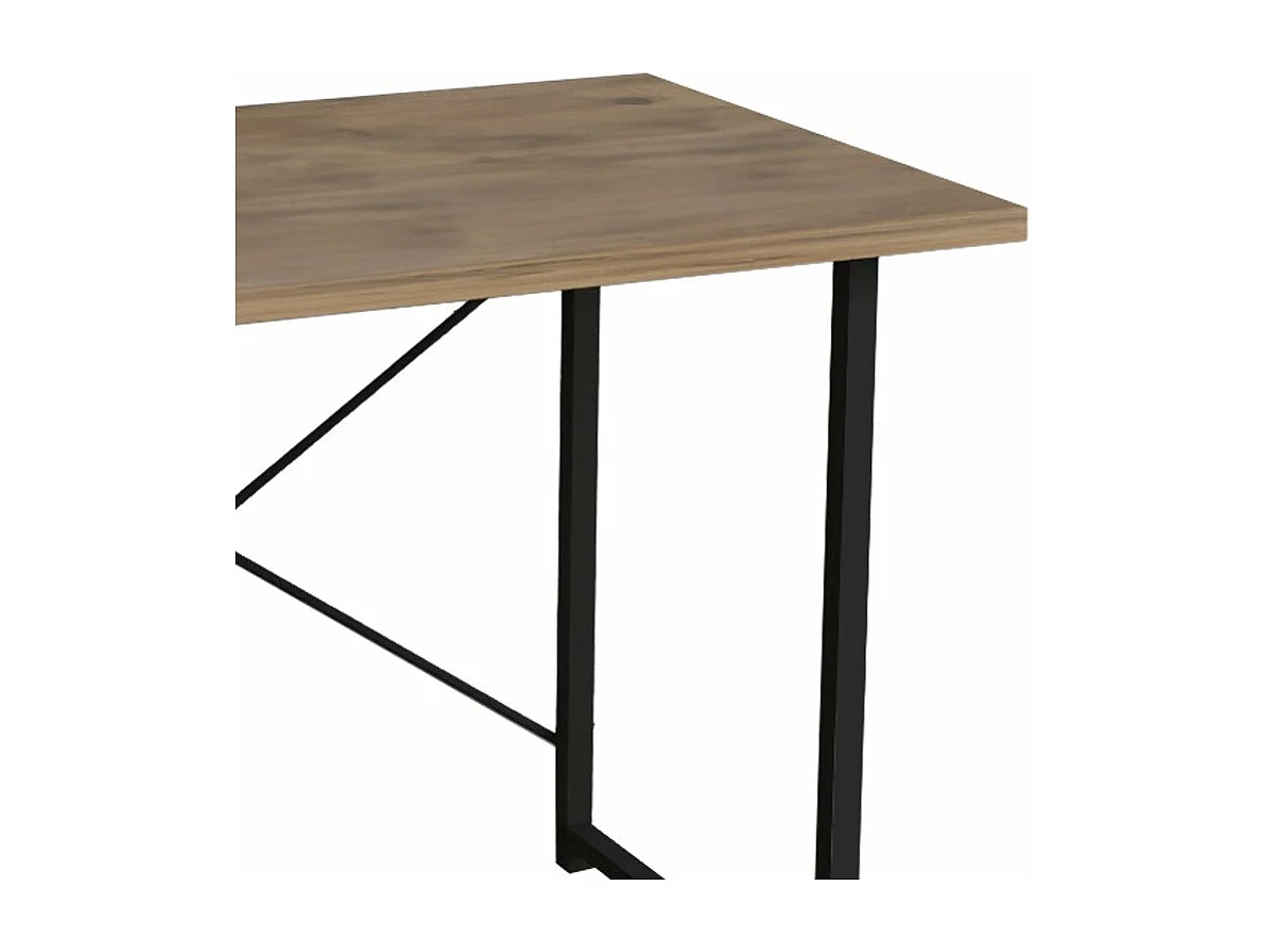 bureau ustando chêne mélaminé-métal noir 90x60x72 cm