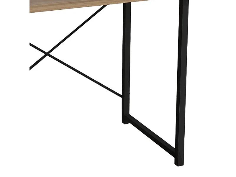 bureau ustando chêne mélaminé-métal noir 90x60x72 cm