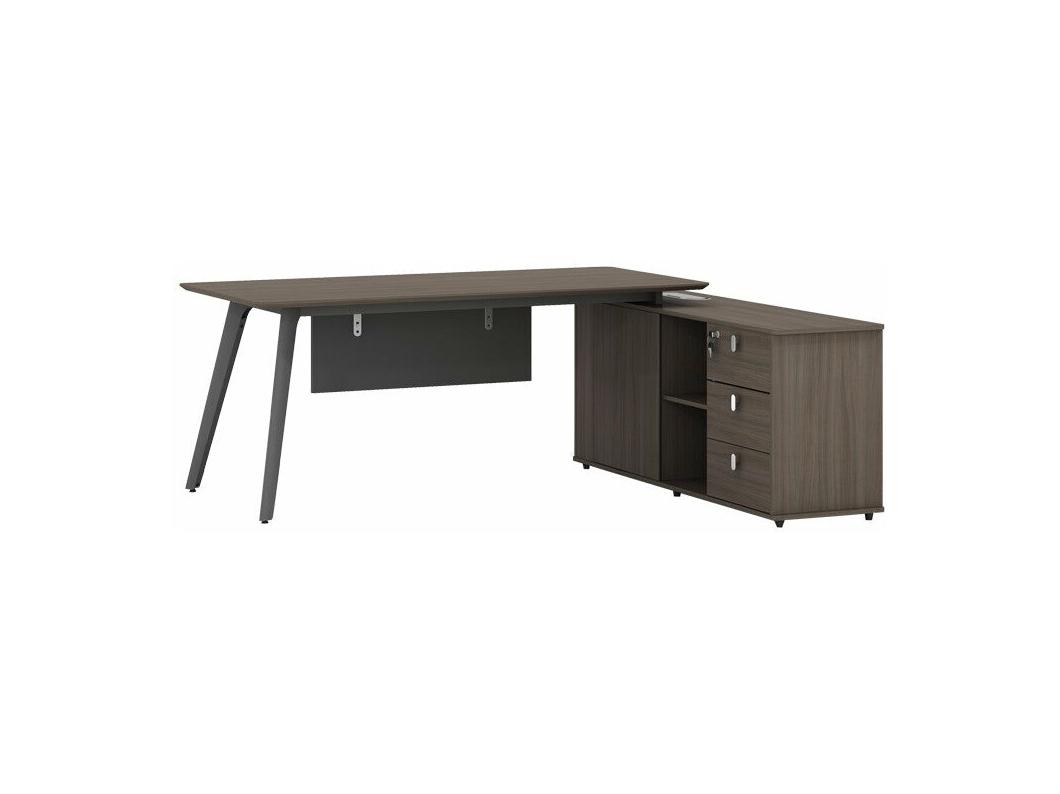 bureau professionnelle denis réversible  bois anthracite-noyer 180x160x75 cm