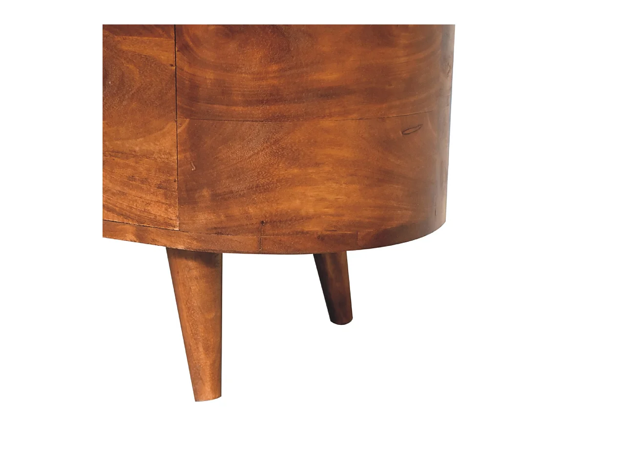 Skrzynia na koce z zaokrągloną pokrywą z orzecha