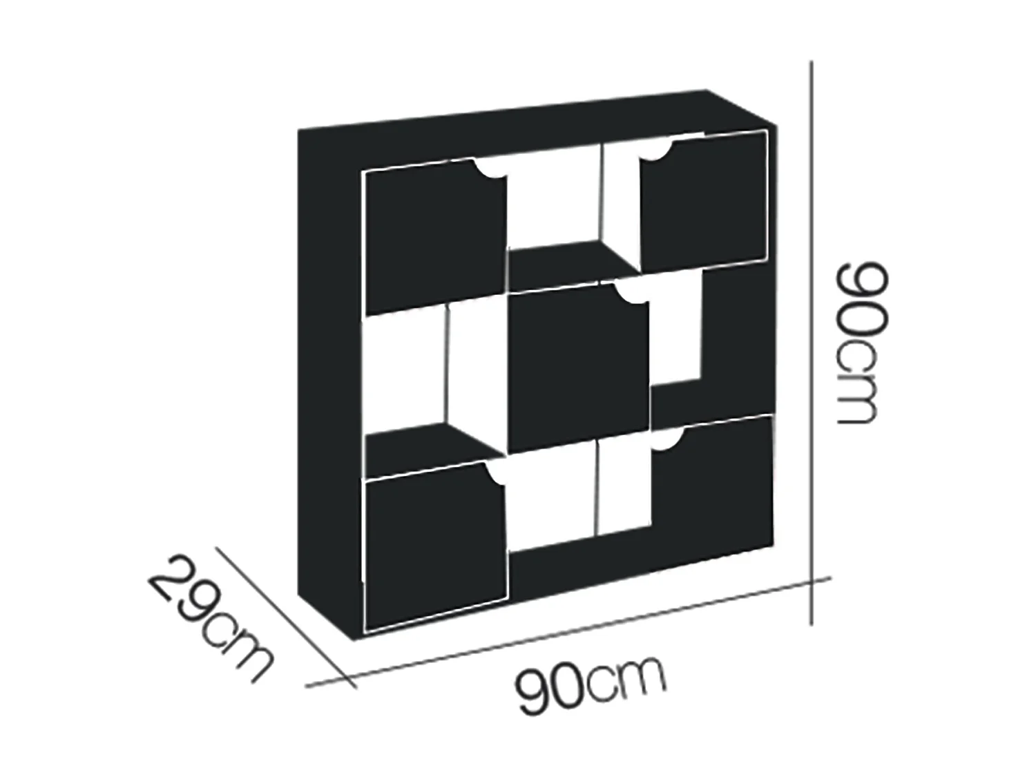 Meuble de rangement coloris chêne - Longueur 90 x