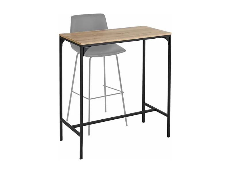 Table de console meuble d'entrée coloris natuel-noir - Longueur 95 x Profondeur 45 x Hauteur 100 cm