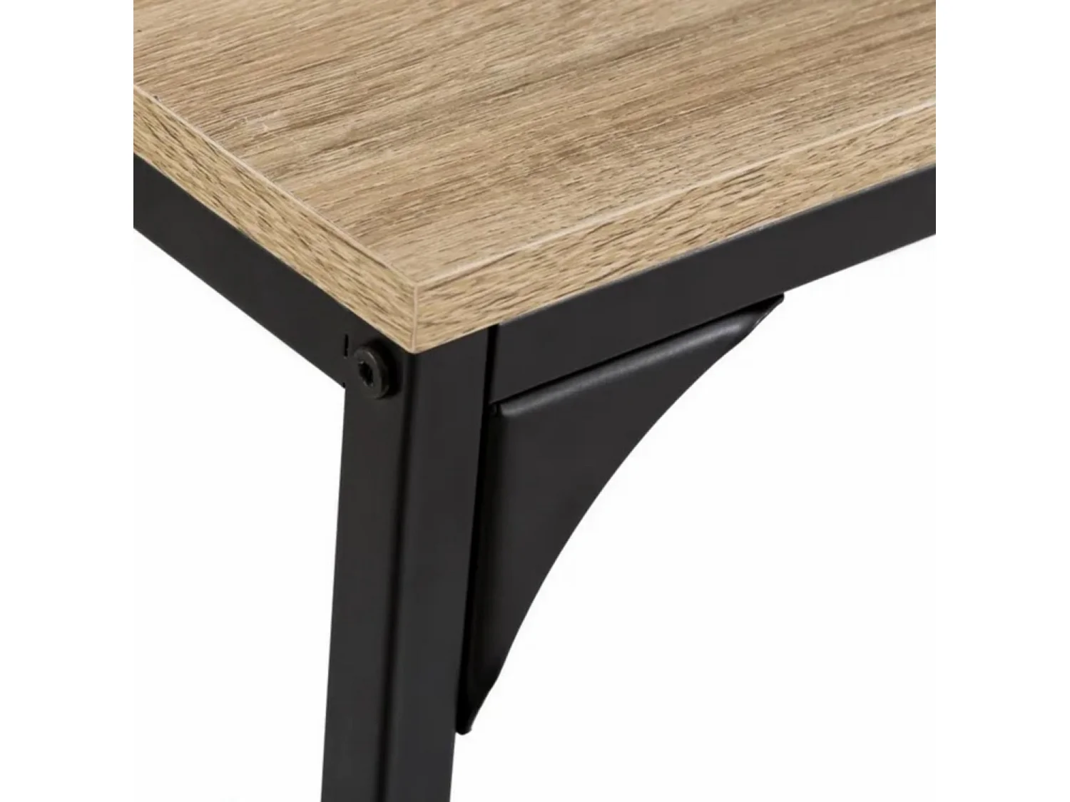 Table de console meuble d'entrée coloris natuel-noir - Longueur 95 x Profondeur 45 x Hauteur 100 cm