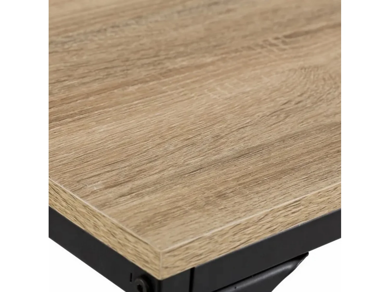 Table de console meuble d'entrée coloris natuel-noir - Longueur 95 x Profondeur 45 x Hauteur 100 cm