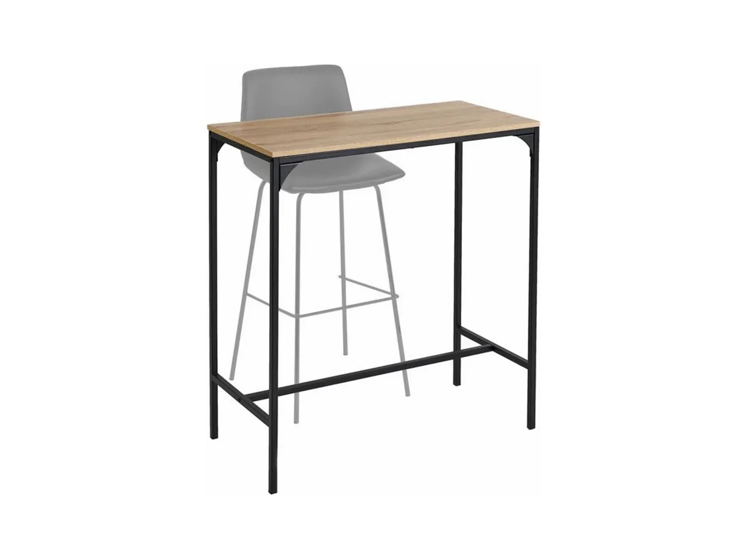 Table de console meuble d'entrée coloris natuel-noir - Longueur 95 x Profondeur 45 x Hauteur 100 cm