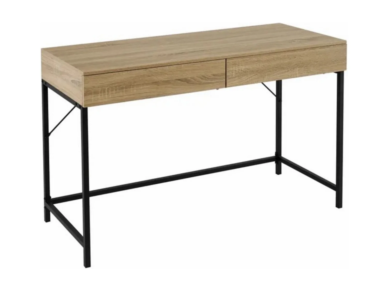 Table de console meuble d'entrée coloris natutrel-noir - Longueur 116 x Profondeur 48 x Hauteur 76,50 cm
