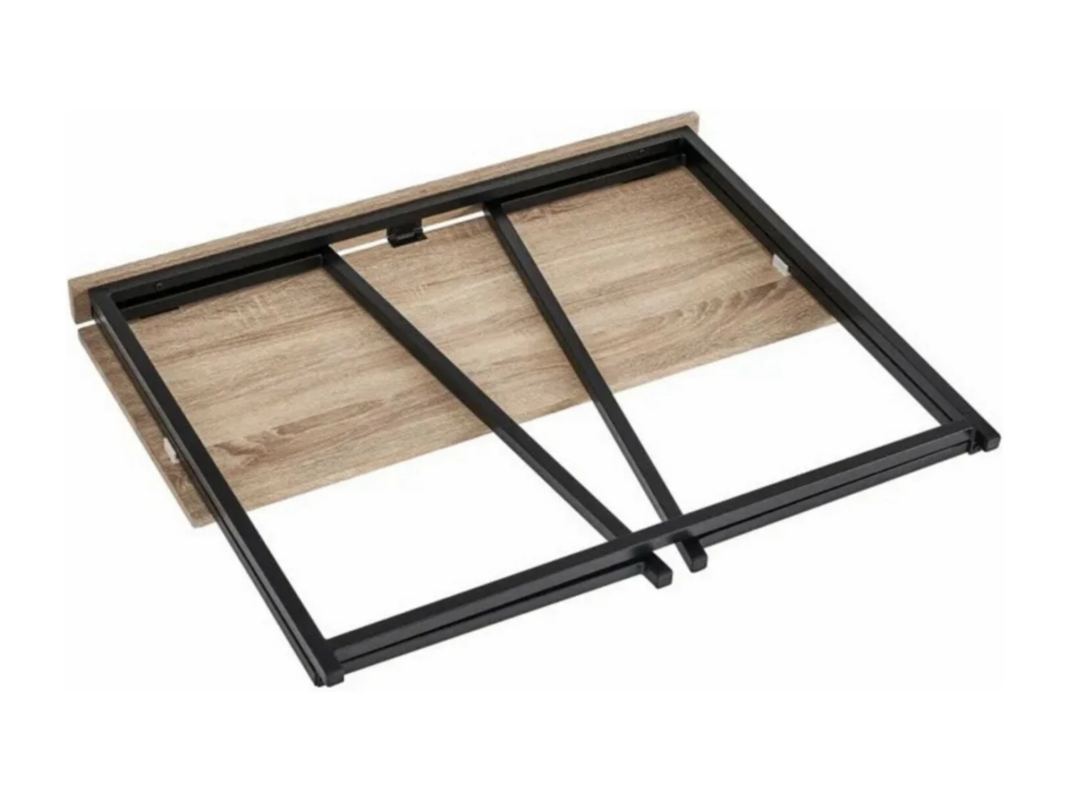 Table de console meuble d'entrée pliant coloris natutrel/noir - Longueur 91,50 x Profondeur 45 x Hauteur 74 cm