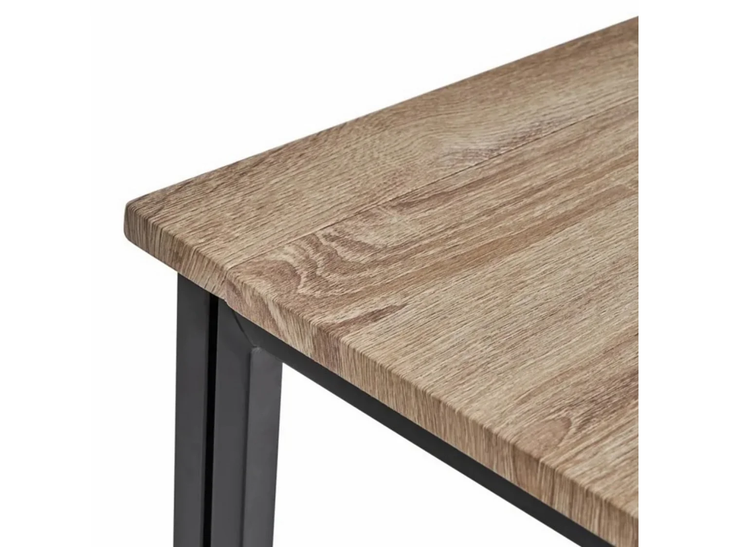 Table de console meuble d'entrée pliant coloris natutrel/noir - Longueur 91,50 x Profondeur 45 x Hauteur 74 cm