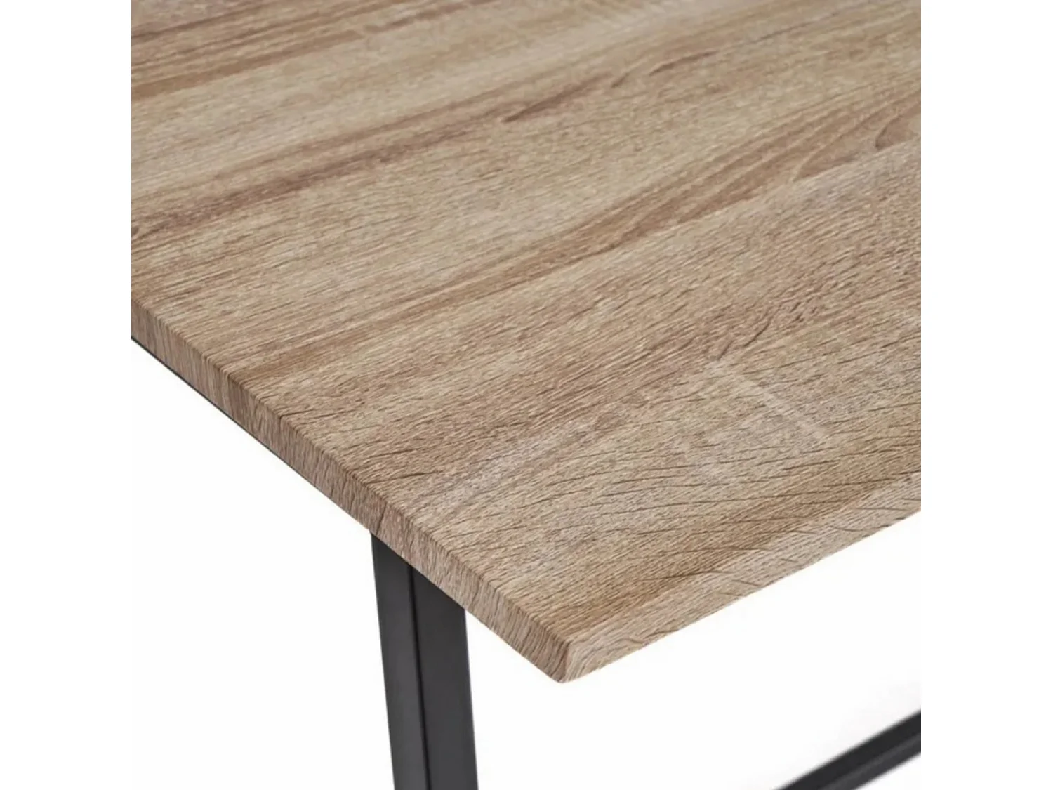 Table de console meuble d'entrée pliant coloris natutrel/noir - Longueur 91,50 x Profondeur 45 x Hauteur 74 cm