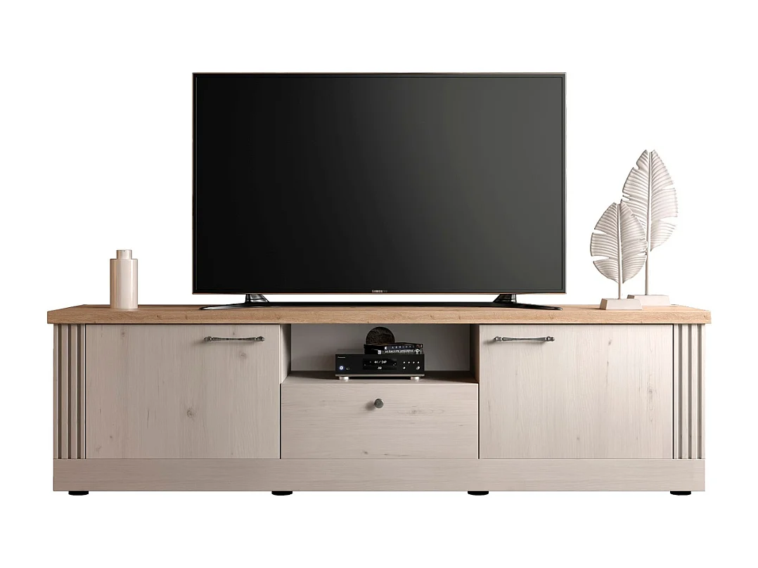 Meuble TV 1 niche, 2 portes et 1 tiroir L211 cm - COUNTRY