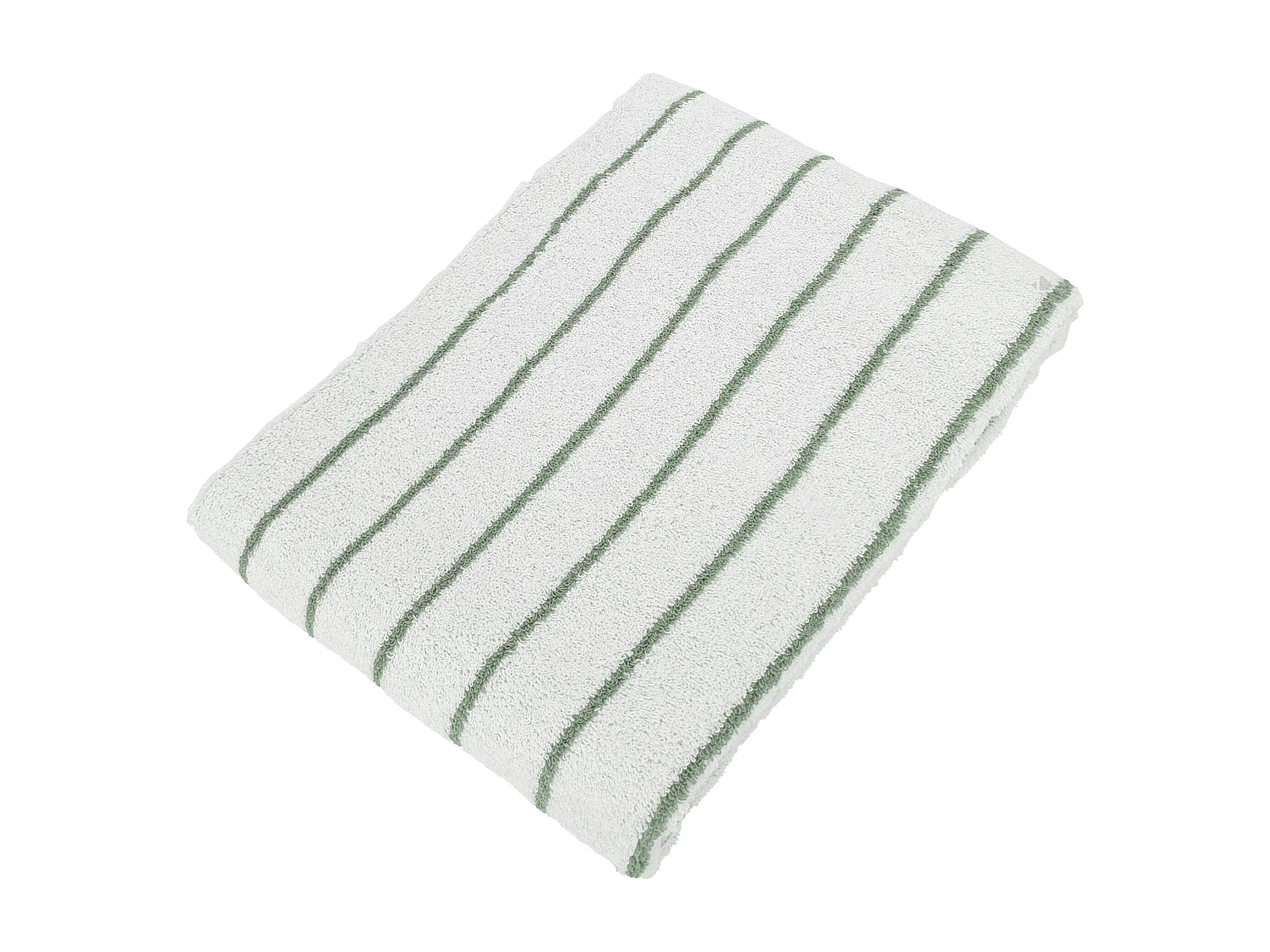 Drap de bain coton 100x150cm PURE LIGHT à rayures vert