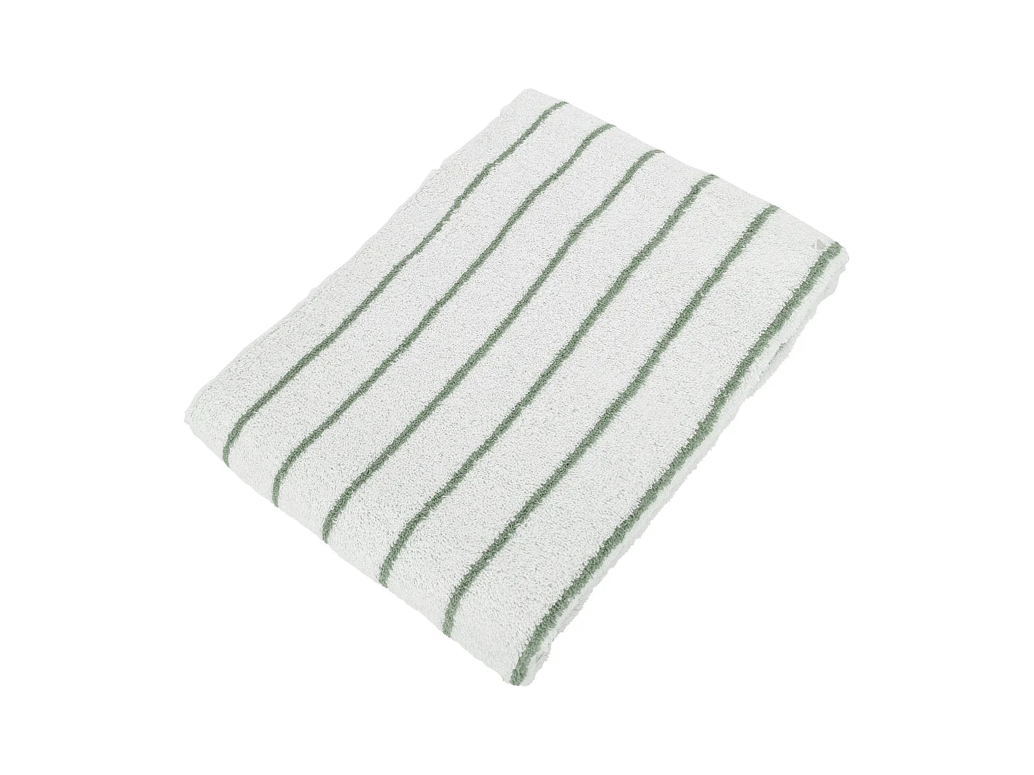 Drap de bain coton 100x150cm PURE LIGHT à rayures vert