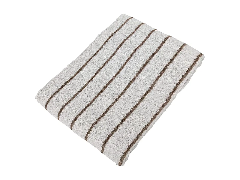 Drap de bain coton 100x150cm PURE LIGHT à rayures marron