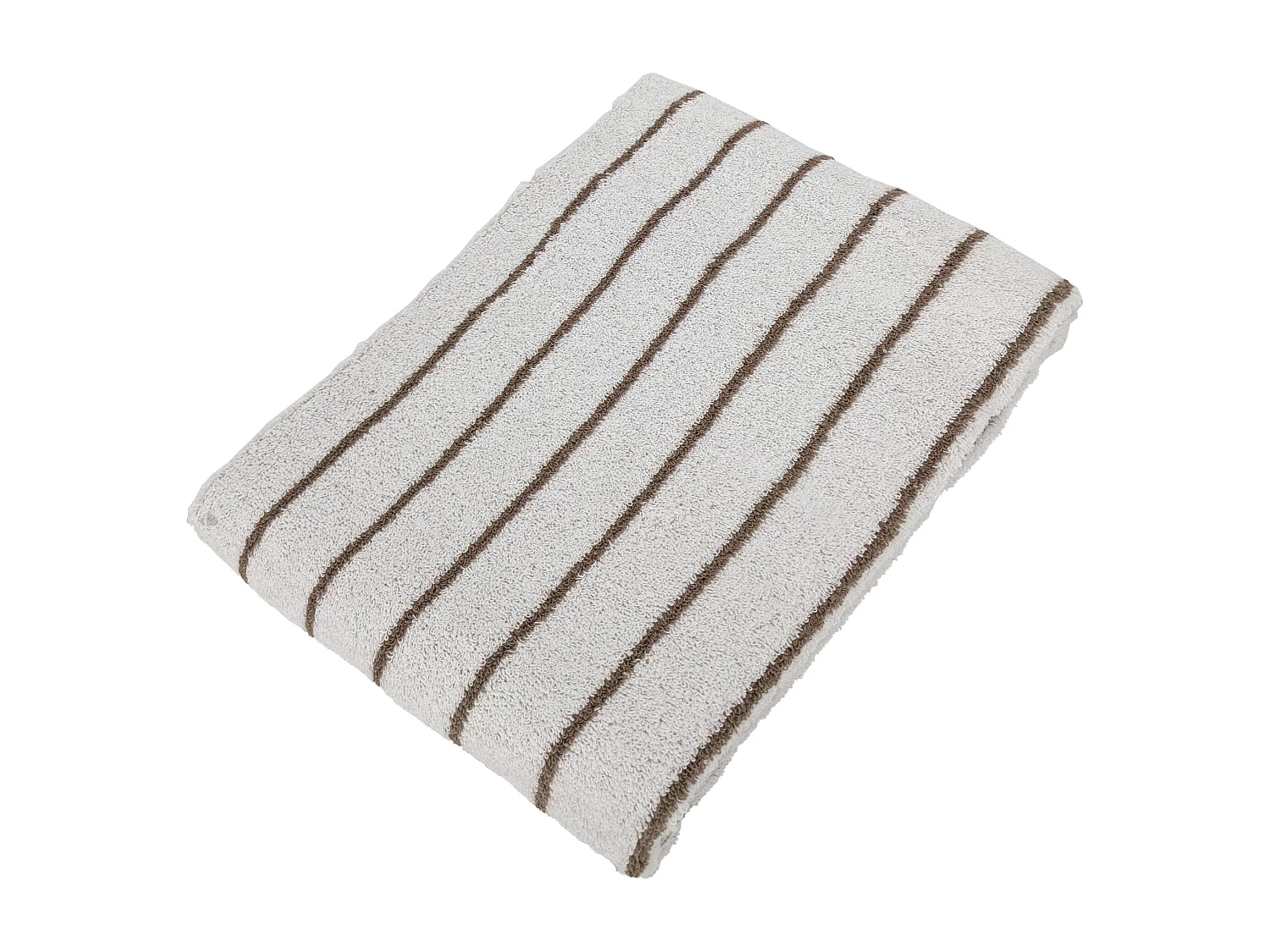 Drap de bain coton 100x150cm PURE LIGHT à rayures marron