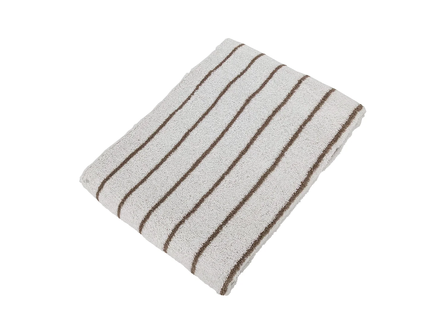 Drap de bain coton 100x150cm PURE LIGHT à rayures marron