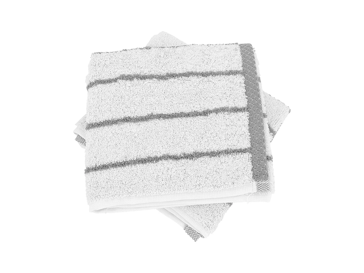 Lot de 2 serviettes invité coton 33x50cm PURE LIGHT à rayures gris