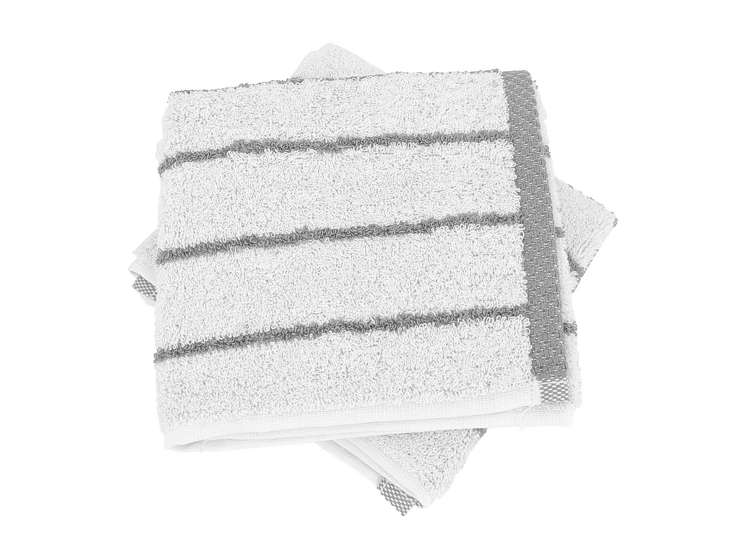 Lot de 2 serviettes invité coton 33x50cm PURE LIGHT à rayures gris