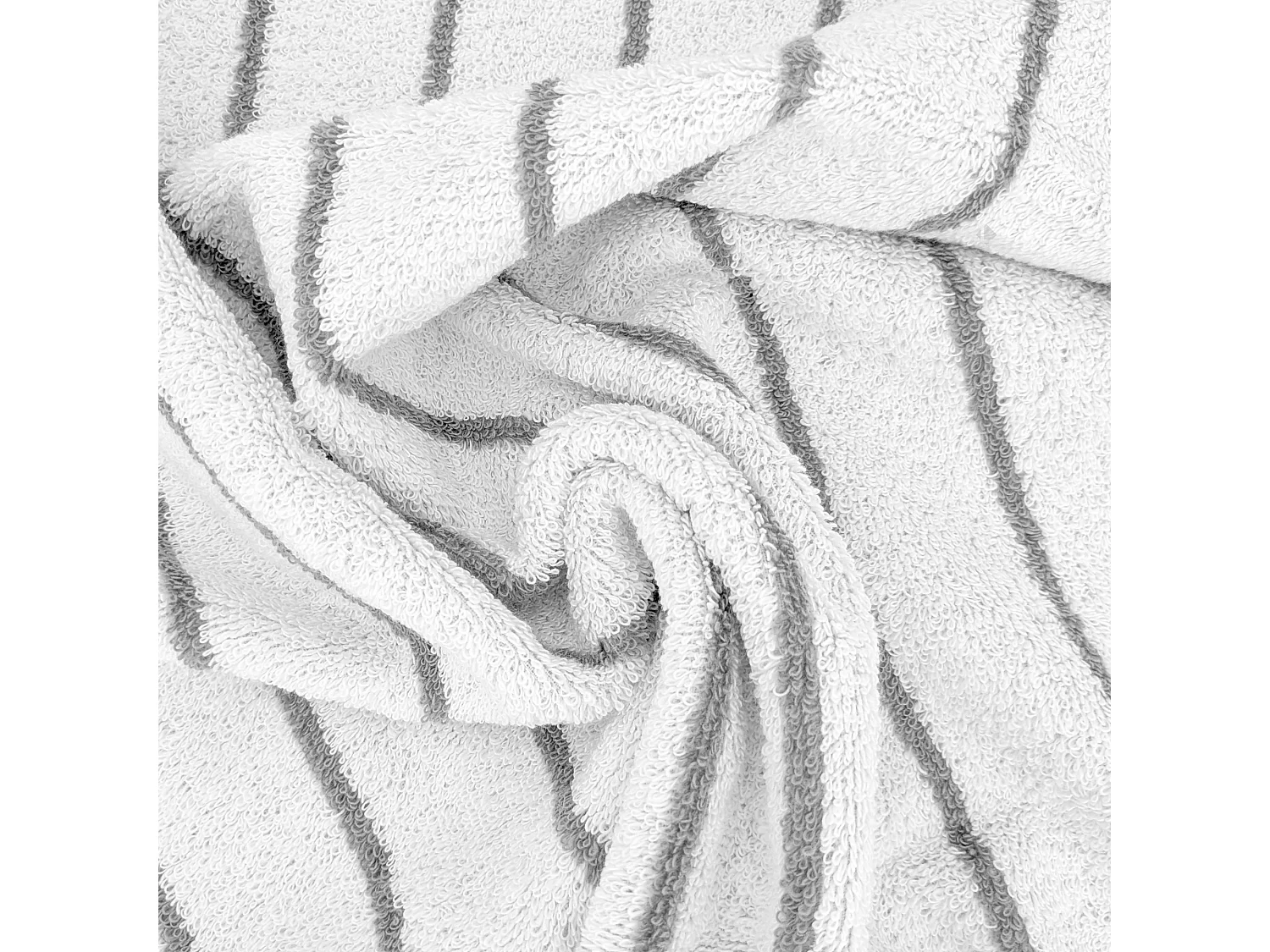 Lot de 2 serviettes invité coton 33x50cm PURE LIGHT à rayures gris