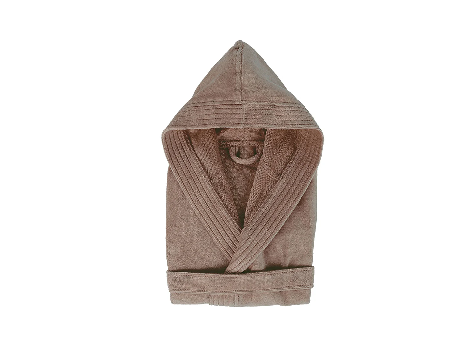 Peignoir à capuche enfant COOL coton 14 ANS velours marron Taupe