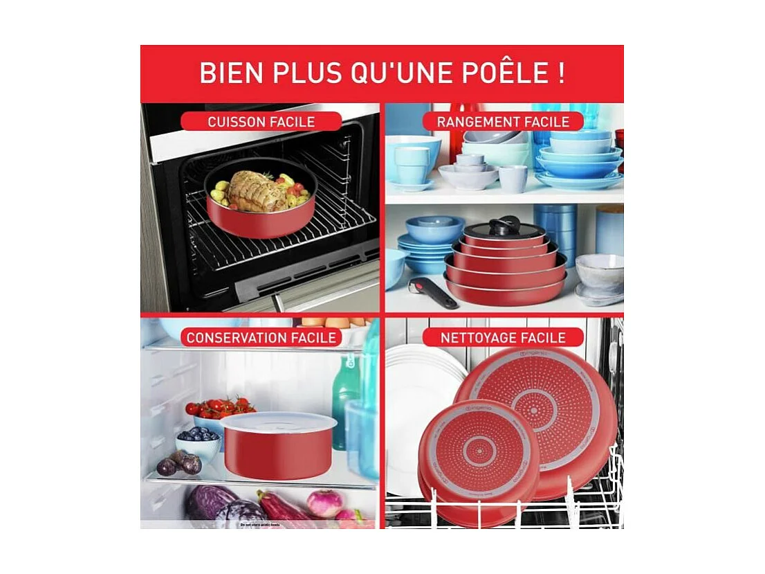 TEFAL L1529402 INGENIO EASY COOK N CLEAN Set 10 Pieces : Poeles + Casseroles + Wok + Sauteuse + Couvercles hermétiques +