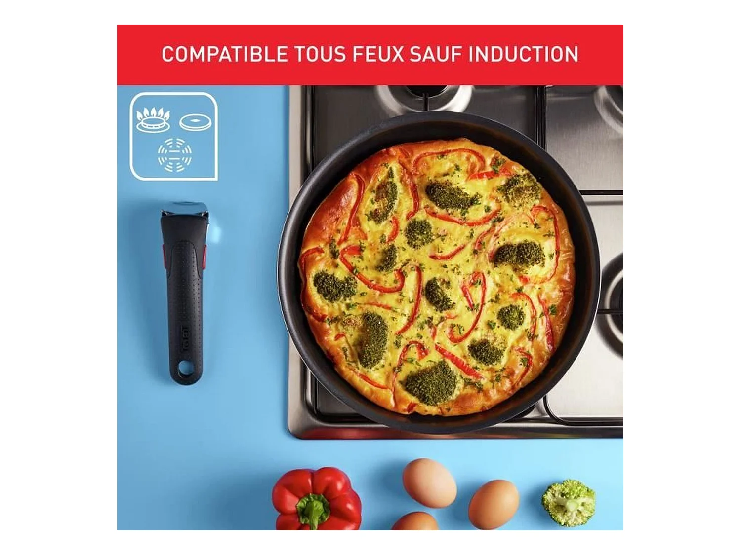 TEFAL L1579102 Ingenio Easy Cook N Clean Batterie de cuisine 10 pieces, anti ashésif, tous feux sauf induction, fabriqué en Fr