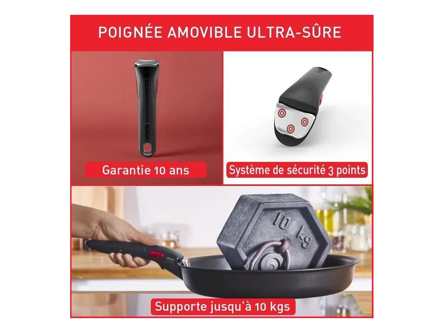 TEFAL L1579102 Ingenio Easy Cook N Clean Batterie de cuisine 10 pieces, anti ashésif, tous feux sauf induction, fabriqué en Fr