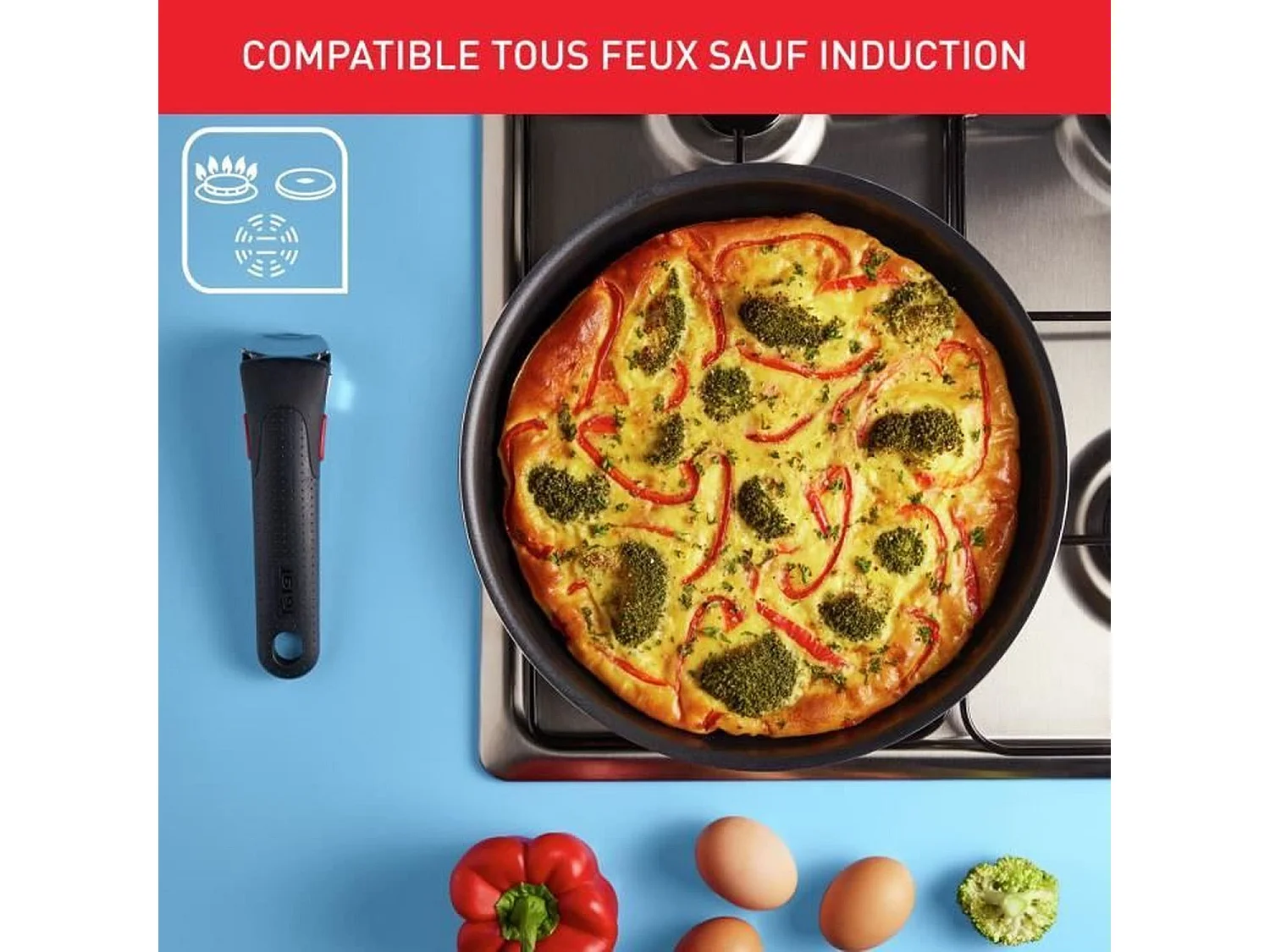 TEFAL L1579102 Ingenio Easy Cook N Clean Batterie de cuisine 10 pieces, anti ashésif, tous feux sauf induction, fabriqué en Fr