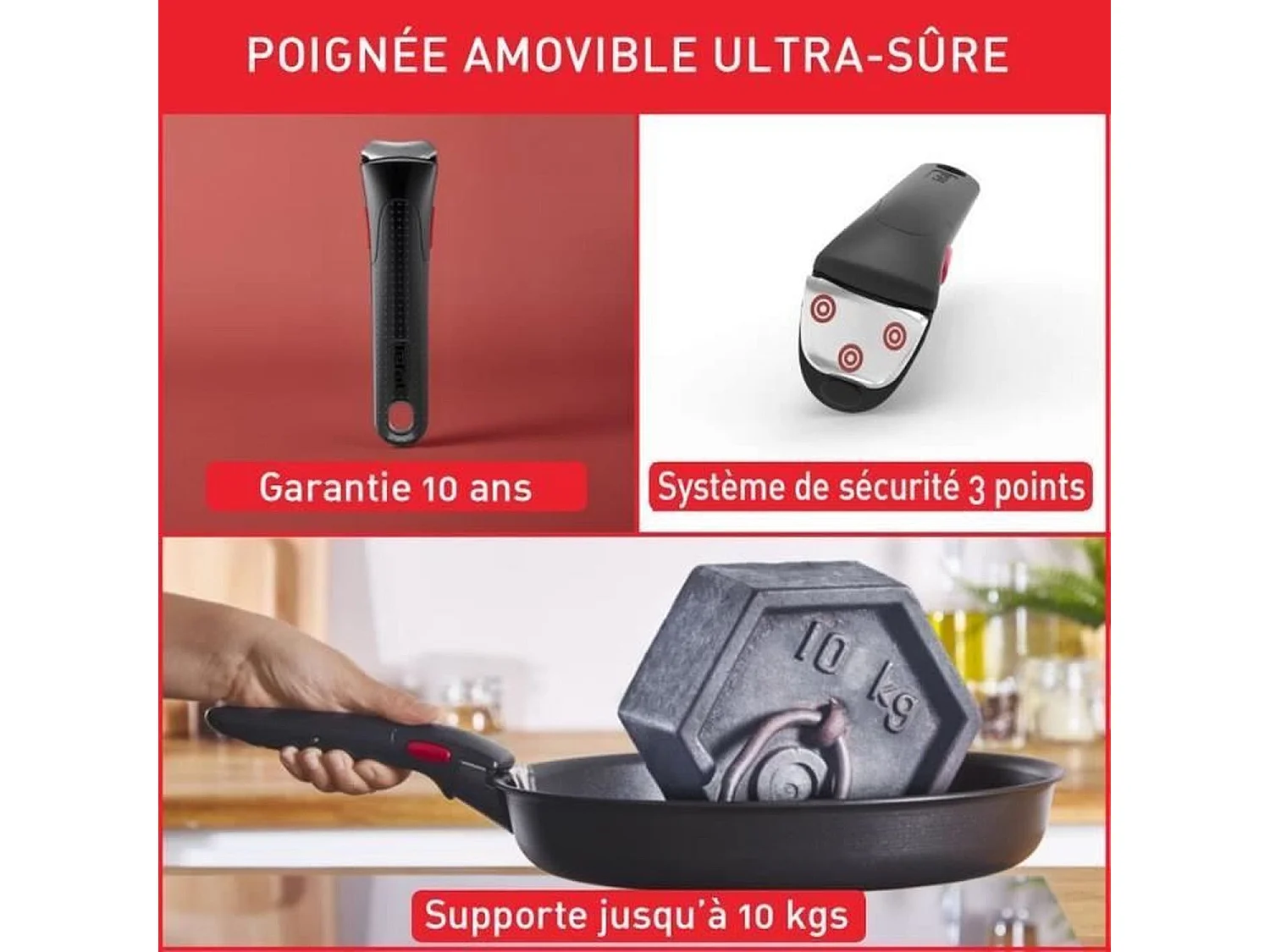 TEFAL L1579102 Ingenio Easy Cook N Clean Batterie de cuisine 10 pieces, anti ashésif, tous feux sauf induction, fabriqué en Fr