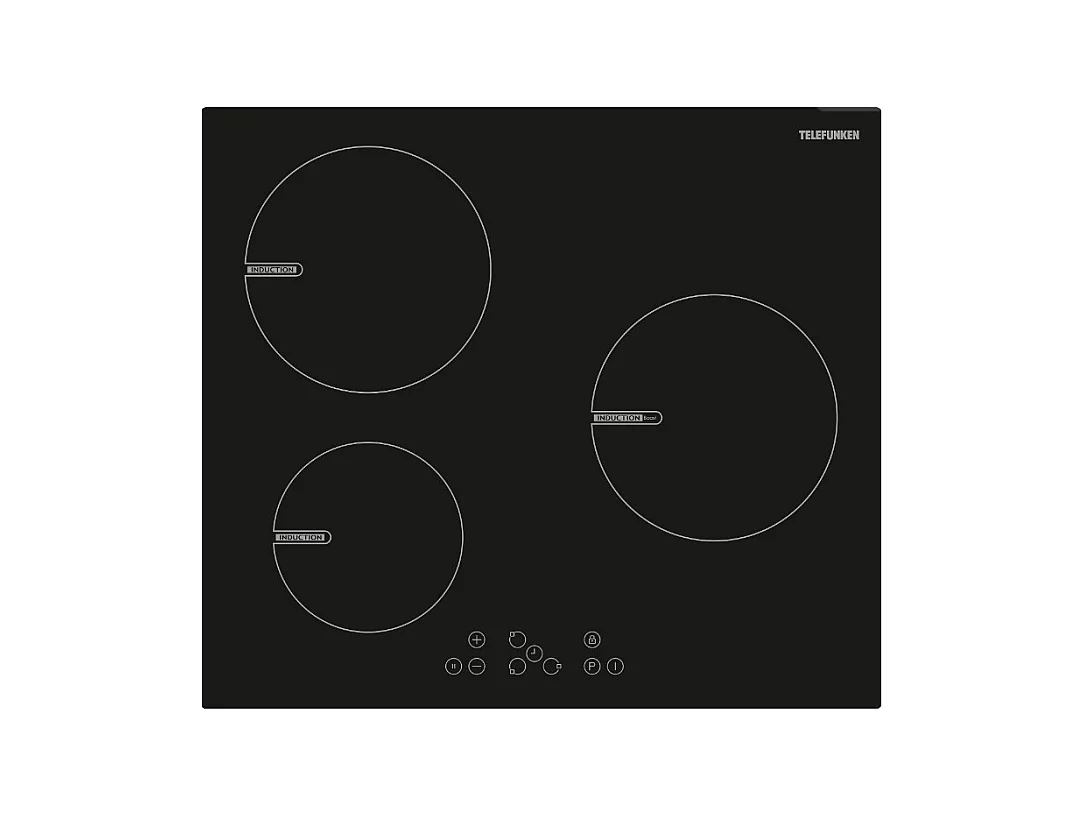 Telefunken Table de cuisson induction 60cm 3 feux 4300w noir - TK60I3Z1BT