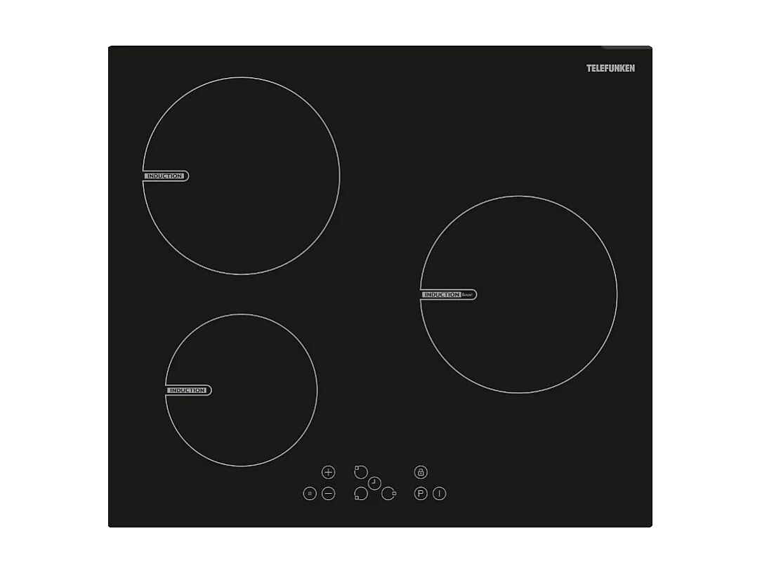 Telefunken Table de cuisson induction 60cm 3 feux 4300w noir - TK60I3Z1BT