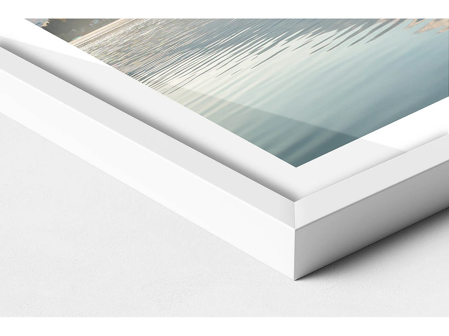 Dekoratives Gemälde mit weißem Rahmen, Landschaft des Fuji unter dem roten Baum 40 x 60 cm – Perfekt für das Wohn- oder Schlafzimmer