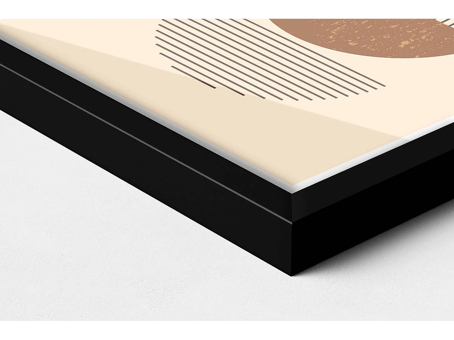 Dekoratives Gemälde mit schwarzem Rahmen, geometrische Kunst im Bohème-Stil 30 x 20 cm – perfekt für das Wohn- oder Schlafzimmer