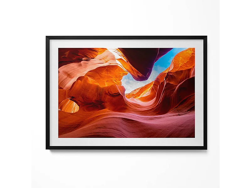 Dekoratives Gemälde mit schwarzem Rahmen, Rocky Canyon Landschaft 100 x 70 cm – Perfekt für das Wohn- oder Schlafzimmer