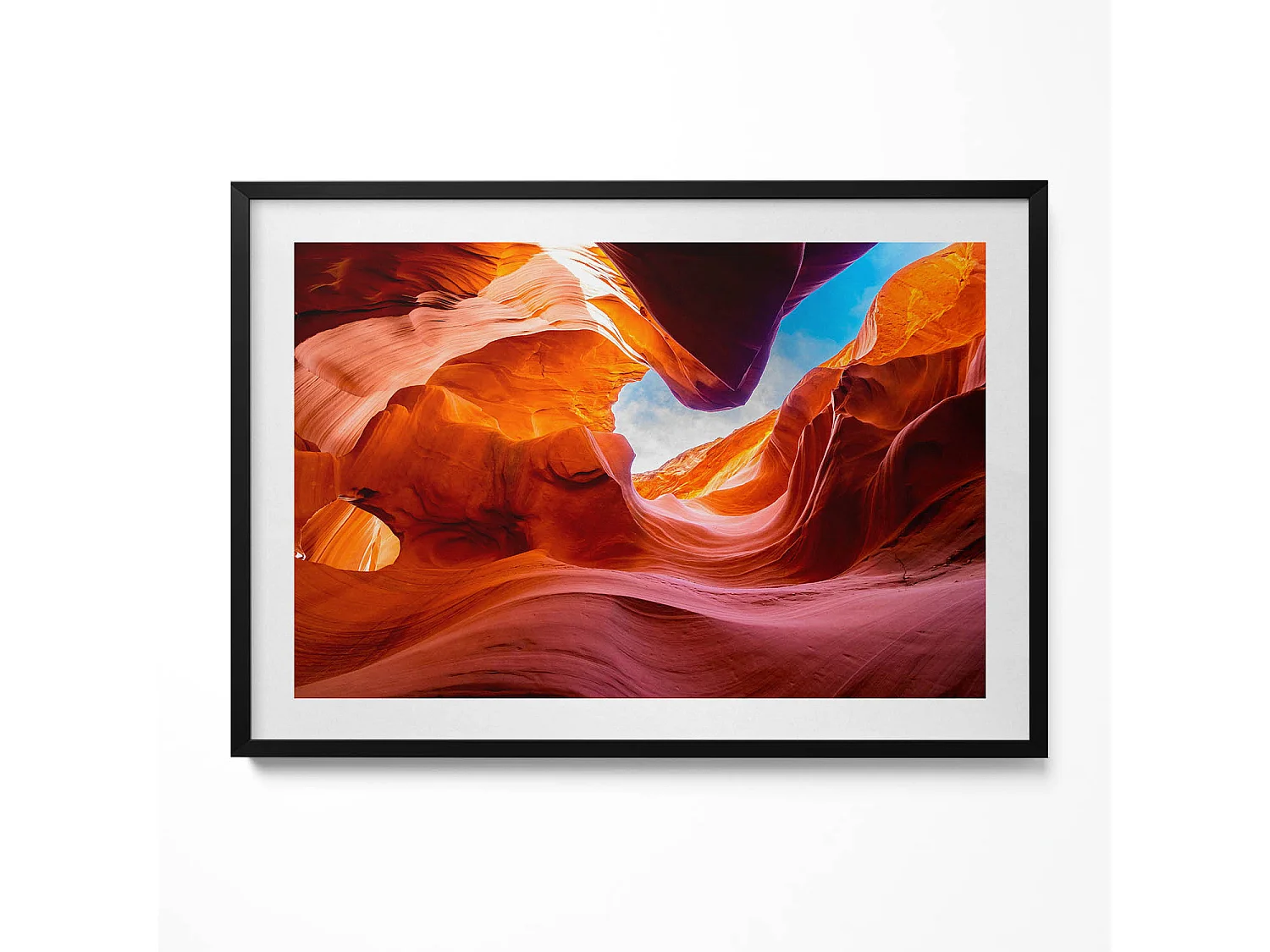 Dekoratives Gemälde mit schwarzem Rahmen, Rocky Canyon Landschaft 100 x 70 cm – Perfekt für das Wohn- oder Schlafzimmer