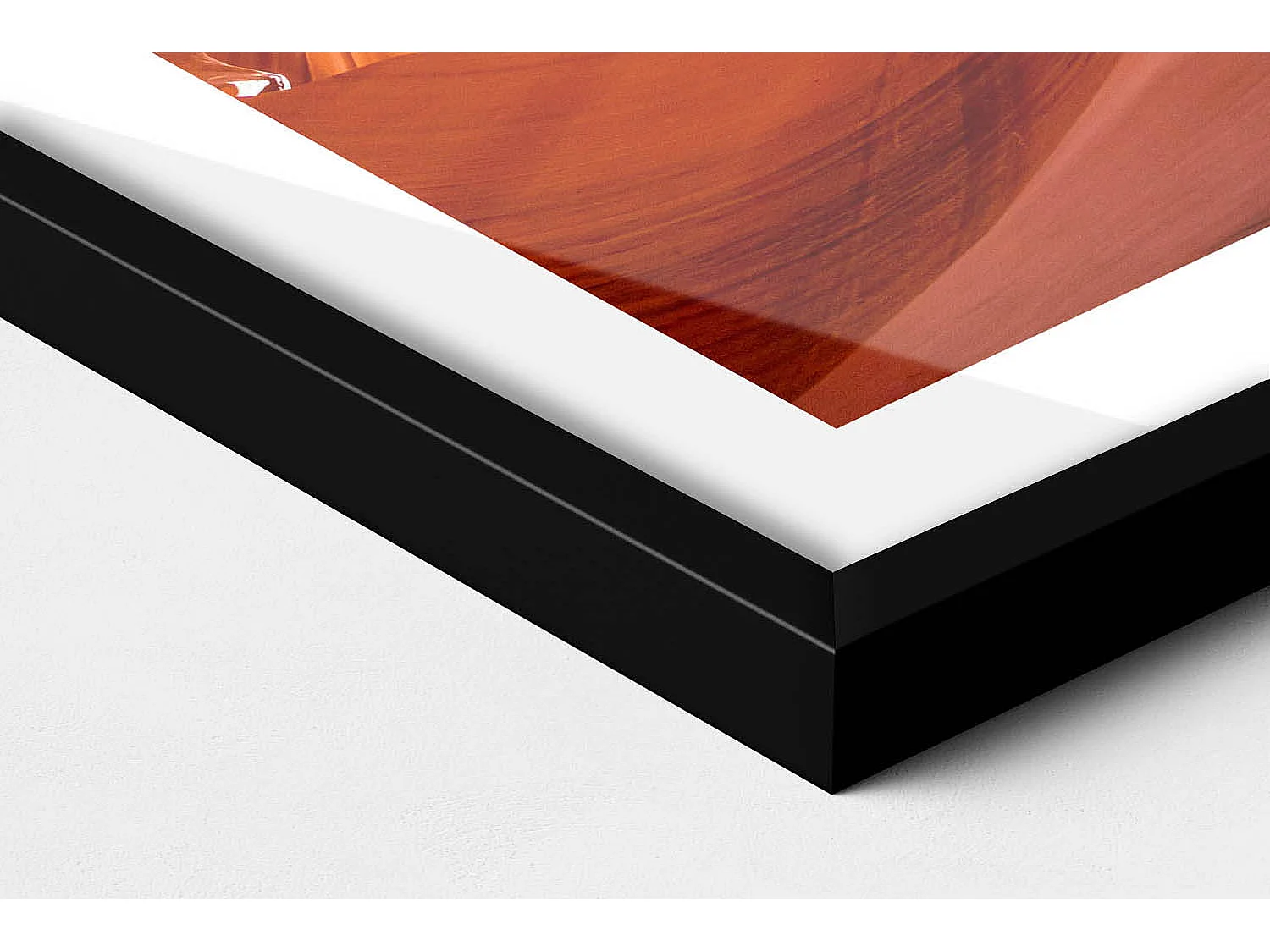 Dekoratives Gemälde mit schwarzem Rahmen, Felsige Landschaft des Canyons 70 x 50 cm – Perfekt für das Wohn- oder Schlafzimmer