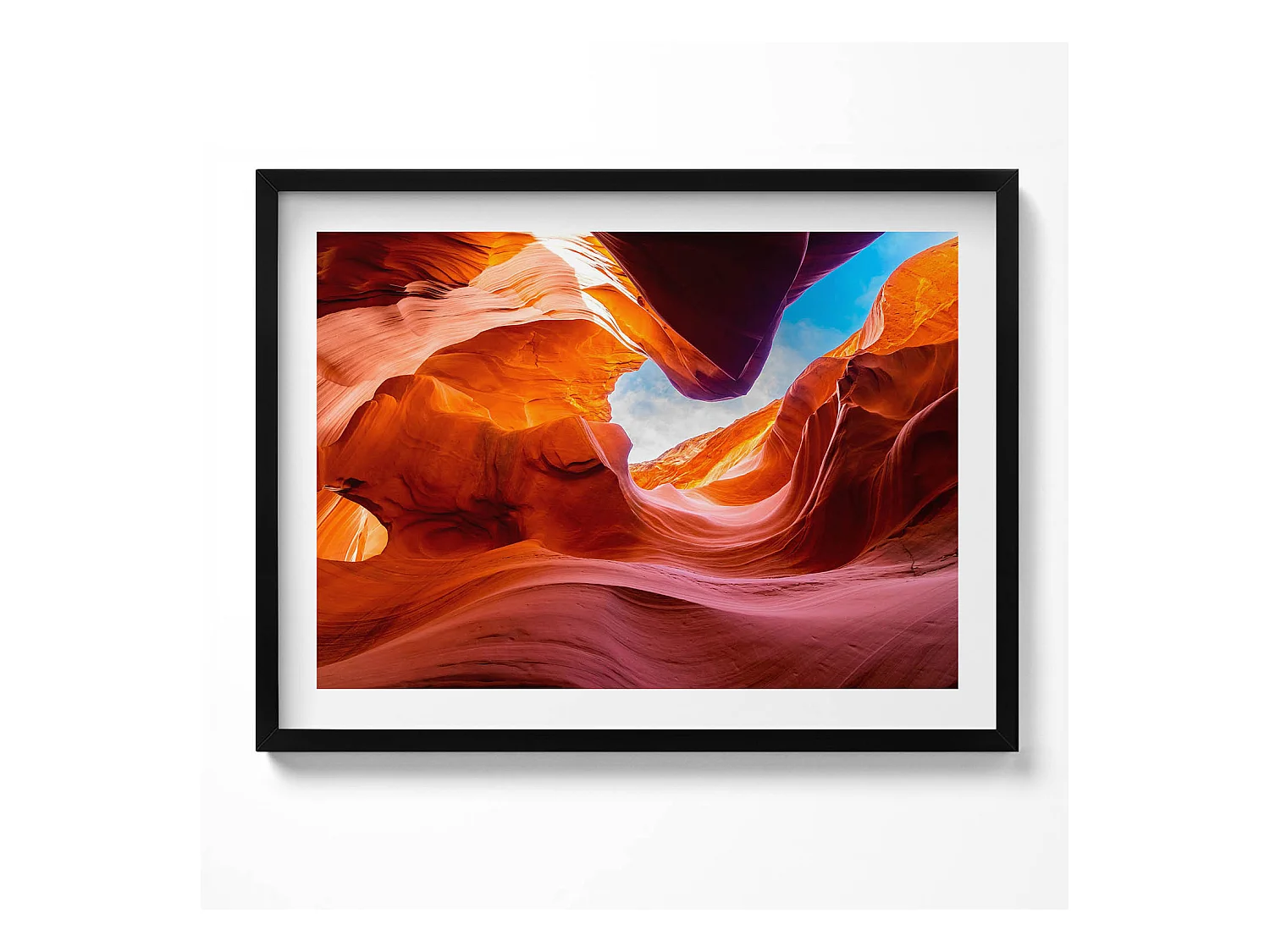 Quadro decorativo con cornice nera, Paesaggio roccioso del canyon 80 x 60 cm – Perfetto per il soggiorno o la camera da letto