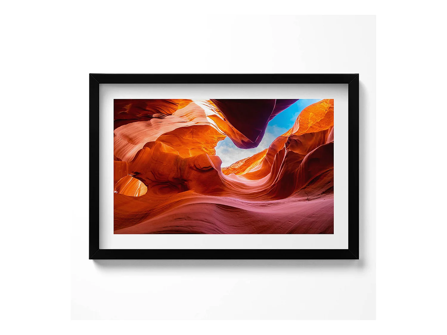 Tableau décoratif avec cadre noir, Paysage rocheux du canyon 60 x 40 cm– Parfait pour le salon ou la chambre