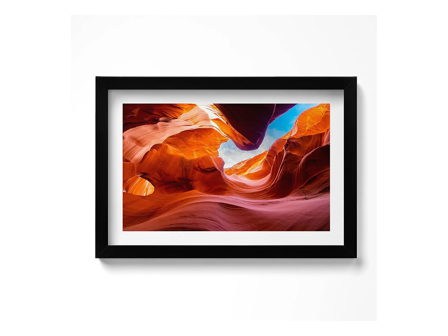 Tableau décoratif avec cadre noir, Paysage rocheux du canyon 30 x 20 cm – Parfait pour le salon ou la chambre